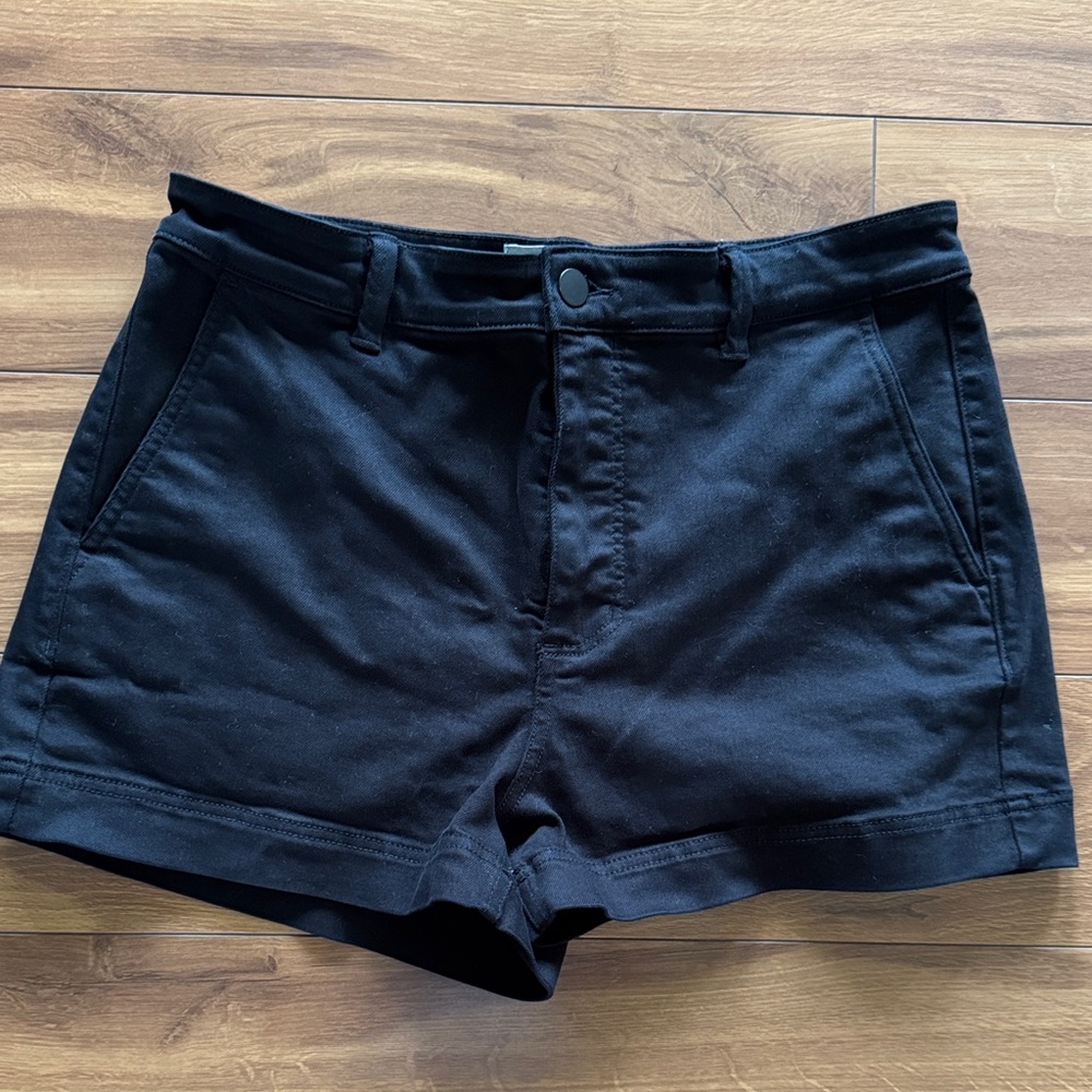 Everlane Black High-Rise Cotton Blend Shorts